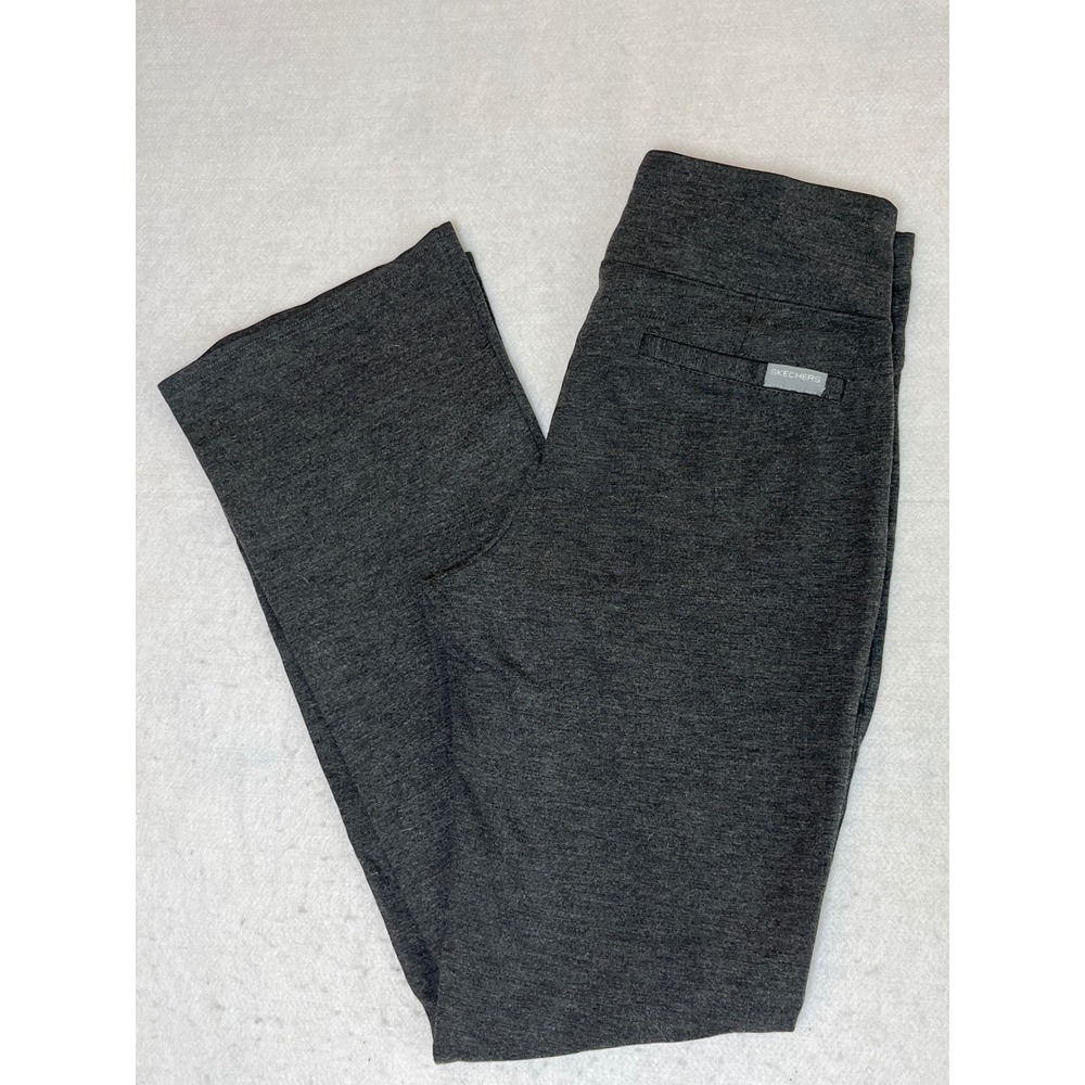 Skechers Womens Charcoal Grey Heathered Bootcut Activewear Yoga Pants Small